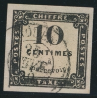 O TIMBRES TAXE - O - N°1 - 10c Noir - Belle Oblit. ROUEN - Replaqué - TB - 1859-1959 Used