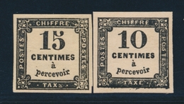 * TIMBRES TAXE - * - N°2/3 - 10c Et 15c Noir - TB - 1859-1959 Gebraucht