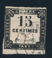 O TIMBRES TAXE - O - N°4 - 15c Noir - 2 Marges Réduites - 1859-1959 Oblitérés