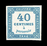 * TIMBRES TAXE - * - N°7 - 40c Bleu - TB - 1859-1959 Oblitérés