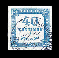 O TIMBRES TAXE - O - N°7 - 40c Bleu - Belle Oblit. - Signé - TB - 1859-1959 Gebraucht