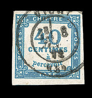 O TIMBRES TAXE - O - N°7 - 40c Bleu - Signé Calves - TB/SUP - 1859-1959 Oblitérés