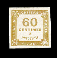 * TIMBRES TAXE - * - N°8 - 60c Bistre - Signé Calves - TB - 1859-1959 Used