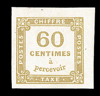 * TIMBRES TAXE - * - N°8 - 60c Jaune Bistre - Belles Marges - Signé Roumet - TB - 1859-1959 Used