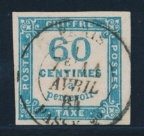 O TIMBRES TAXE - O - N°9 - 60c Bleu - Belle Oblit. - TB - 1859-1959 Gebraucht