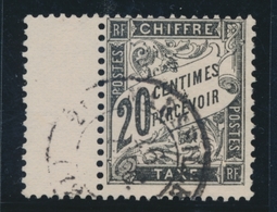 O TIMBRES TAXE - O - N°17 - 20c Noir + Interpanneau - TB - 1859-1959 Gebraucht