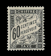 * TIMBRES TAXE - * - N°21 - 60c Noir - Signé Calves - TB - 1859-1959 Gebraucht