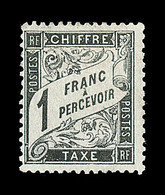 * TIMBRES TAXE - * - N°22 - 1F Noir - TB - 1859-1959 Gebraucht