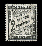 * TIMBRES TAXE - * - N°23 - 2F Noir - Obl. Un Peu Forte - Signé Calves - Frais - TB - 1859-1959 Gebraucht