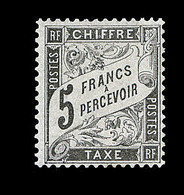 (*) TIMBRES TAXE - (*) - N°24 - 5F Noir - Bon Centrage - Signé A. Brun Et Calves - TB - 1859-1959 Gebraucht