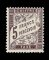 * TIMBRES TAXE - * - N°27 - 5F Marron - TB - 1859-1959 Gebraucht