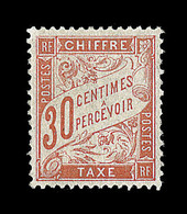 ** TIMBRES TAXE - ** - N°34 - 30c Rouge Orange - Léger Pli Vertic. - Signé Calves - 1859-1959 Gebraucht