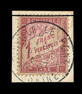 F TIMBRES TAXE - F - N°39 - 1F Rose S/paille - Obl. Joinville Le Pont - TB/SUP - 1859-1959 Gebraucht