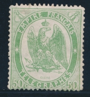 * TIMBRES - TELEGRAPHE - * - N°6 - 50c Vert - Charn. Légère - TB - Telegrafi E Telefoni