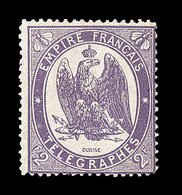 * TIMBRES - TELEGRAPHE - * - N°8 - 2F Violet - Signé Thiaude - TB - Telegrafi E Telefoni