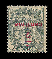 ** VARIETES  - ** - N°157 - ½c S/1c Gris Noir - Surch. Renversée - TB - Unused Stamps