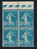 ** VARIETES  - ** - N°217 - 25c S/30c Bleu - Surcharge À Sec - Bloc De 4 - BDF - TB - Unused Stamps
