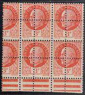 ** VARIETES  - ** - N°521 - 3F Orange - Bloc De 6 - Piquage à Cheval - TB - Unused Stamps