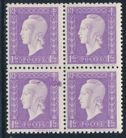 ** VARIETES  - ** - N°689 - Bloc De 4 - Tâche Violette - TB - Unused Stamps