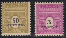 ** VARIETES  - ** - N°704, 711 - Dble Impression - Signé Brun - TB - Unused Stamps