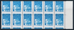 ** VARIETES  - ** - N°3095 - Bloc De 12 - 4,40F Bleu - Piquage à Cheval - TB - Neufs