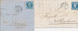 LAC PERIODE 1849-70 - HAUT-RHIN (Dépt 66) - LAC - 2 Plis Ribeauvillé - Datés 1857 Et 1868 - TB - Brieven En Documenten