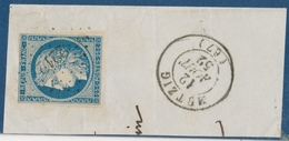F PERIODE 1849-70 - BAS-RHIN (Dépt 67) - F - N°4b - Bleu Foncé - Obl PC 2212 - T15 MUTZIG - 12/08/52 - TB - Covers & Documents