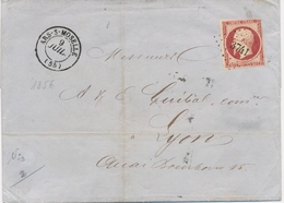 LSC PERIODE 1849-70 - MOSELLE (Dépt 55) - LSC - N°17A - Obl. 3741 - T15 Ars S/Moselle - 9/07/sans Mill. - B/TB - Covers & Documents