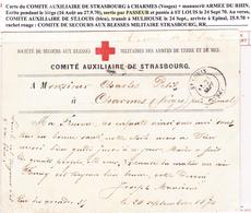 CP PLIS EN FRANCHISE - CP - Carte Du Comité Auxliaire De Strasbourg à Charmes (Vosges) + Manus Armée Du Rhin - écrite Pd - Covers & Documents