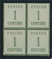 ** TIMBRES D'ALSACE LORRAINE (1870-71) - ** - N°1 - Bloc De 4 - 1 Ex Coin Défx - TB - Altri & Non Classificati