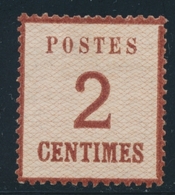 * TIMBRES D'ALSACE LORRAINE (1870-71) - * - N°2 - 2c Brun Rouge - TB Centrage - Other & Unclassified