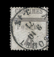 O TIMBRES D'ALSACE LORRAINE (1870-71) - O - N°3 - 4c Gris - Obl. Avricourt - Superbe Piquage à Cheval - Peu Courant - TB - Other & Unclassified
