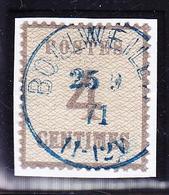 O TIMBRES D'ALSACE LORRAINE (1870-71) - O - N°3 - 4c Gris - Obl. (B) BOLLWEILER - TB - Andere & Zonder Classificatie