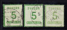 O TIMBRES D'ALSACE LORRAINE (1870-71) - O - N°4 (x3) = 3 Nuances Dt Vert-jaune Pâle - Signé Brun - B/TB - Other & Unclassified