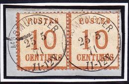 O/F TIMBRES D'ALSACE LORRAINE (1870-71) - O/F - N°5 - Paire - Obl. MASMUNSTER - 25/5/71 - TB - Altri & Non Classificati