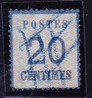 O TIMBRES D'ALSACE LORRAINE (1870-71) - O - N°6b - Burelage Renversé - Annulé Crayon Bleu - B/TB - Other & Unclassified