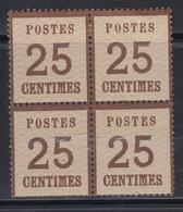 **/* TIMBRES D'ALSACE LORRAINE (1870-71) - **/* - N°7 - Bloc De 4 - BDF - 2ex ** - Signé Brun  - TB - Other & Unclassified