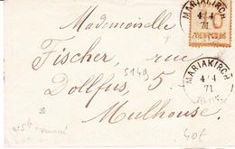 L TIMBRES D'ALS-LOR SUR LETTRE (1870-71) - L - N°5 - Obl Mariakirch 4/4/71 - TB - Other & Unclassified