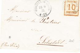 L TIMBRES D'ALS-LOR SUR LETTRE (1870-71) - L - N°5 - Obl Munster - 23/09/71 - TB - Other & Unclassified