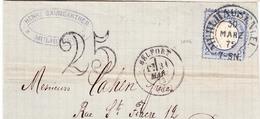 LAC TAXE FRANCAISE - DOUBLE TRAIT 25 NOIR  - LAC - N°5 (Allem.) Obl Fer à Cheval 30/3/72 - TB - Lettres & Documents