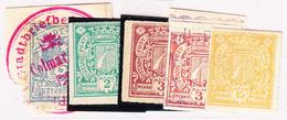 */O POSTE PRIVE - COLMAR - */O - N°1, 3, 4A (x2), 5A - 5 Valeurs - B/TB - Covers & Documents