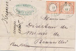 LAC PERIODE 1872-1914 - LAC - N°3 Paire - Obl. Munster Im Elsass - 13/7/72 - Pr Bouxwiller - TB - Briefe U. Dokumente