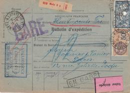 BE BULLETINS D'EXPEDITION - BE - De METZ -  à Paris - 13/4/27 - Afft N°123, 190,197 + Fiscal - TB - Covers & Documents