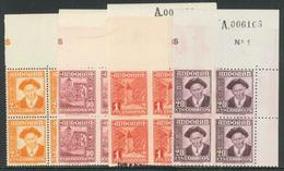 ** TIMBRES POSTE - ** - N°44, 44A, 48/9 - En Bloc De 4 - CDF N° - TB - Neufs