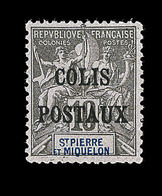 ** SPM - COLIS POSTAUX - ** - N°1 - 10c Noir S/rose - TB - Vide