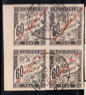 O SPM - TIMBRES TAXE - O - N°7  - 60c Noir - Bloc De 4 - BDF - Superbe - Vide