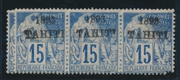 * TAHITI  - * - N°24 - 2 Bdes De 3 - Div. Types De Surch. - Petites Traces - B/TB - Autres & Non Classés