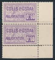 ** ALGERIE - COLIS POSTAUX - ** - N°13b - Paire - Sans Contrôle Répartiteur + Variété Dble Piquage Inf. - TB - Parcel Post