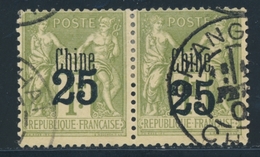 O CHINE - BUREAU FRANCAIS - O - N°18 - Paire - 25 S/1F - TB - Andere & Zonder Classificatie