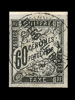 O DIEGO SUAREZ - TIMBRES TAXE  - O - N°12 - 60c Noir - Signé Calves - TB - Sonstige & Ohne Zuordnung